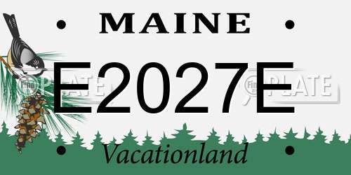 E2027E Maine License Plate