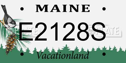 E2128S Maine License Plate