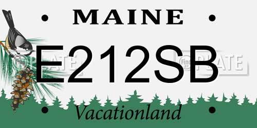 E212SB Maine License Plate