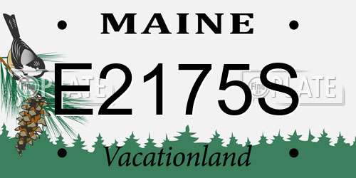 E2175S Maine License Plate
