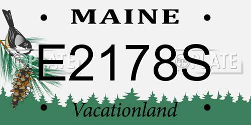 E2178S Maine License Plate