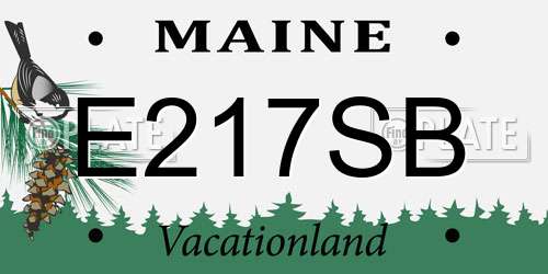 E217SB Maine License Plate