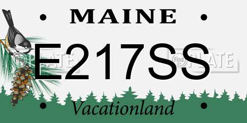 E217SS Maine License Plate