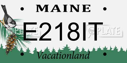 E218IT Maine License Plate