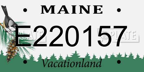 E220157 Maine License Plate