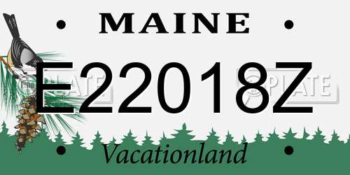 E22018Z Maine License Plate