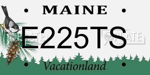 E225TS Maine License Plate