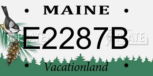 E2287B Maine License Plate