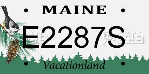 E2287S Maine License Plate
