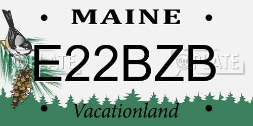 E22BZB Maine License Plate