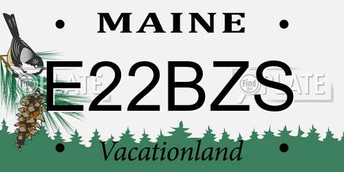 E22BZS Maine License Plate