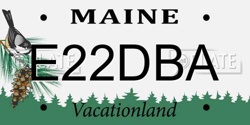 E22DBA Maine License Plate