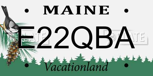 E22QBA Maine License Plate