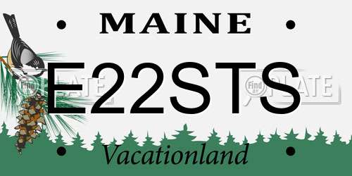 E22STS Maine License Plate