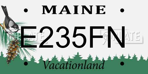 E235FN Maine License Plate