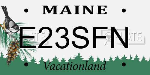 E23SFN Maine License Plate