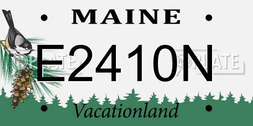 E2410N Maine License Plate