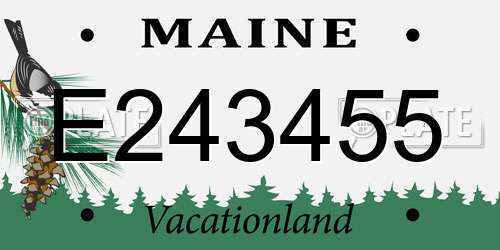 E243455 Maine License Plate