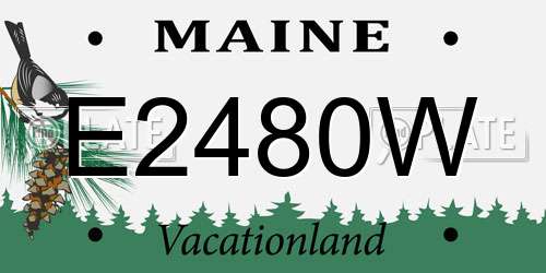 E2480W Maine License Plate