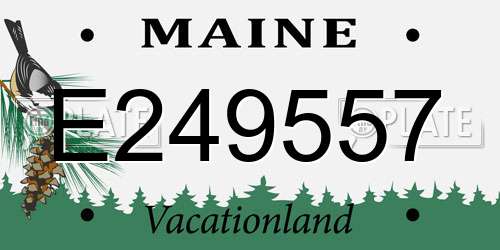 E249557 Maine License Plate