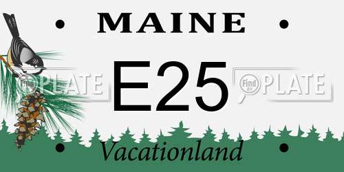 E25 Maine License Plate