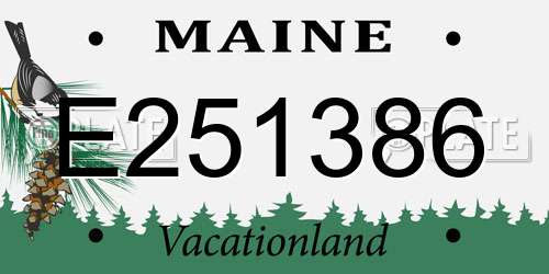 E251386 Maine License Plate