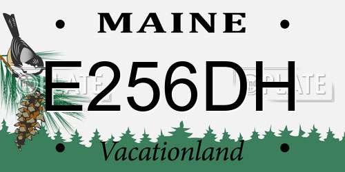 E256DH Maine License Plate