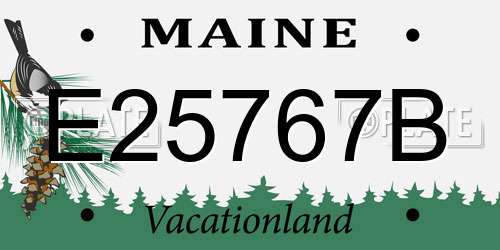 E25767B Maine License Plate