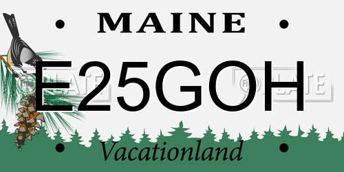 E25GOH Maine License Plate