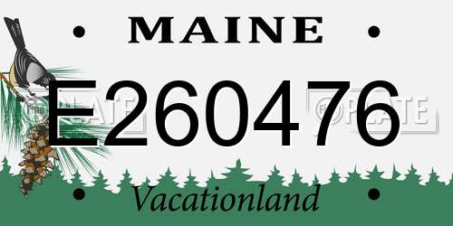 E260476 Maine License Plate
