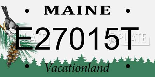 E27015T Maine License Plate