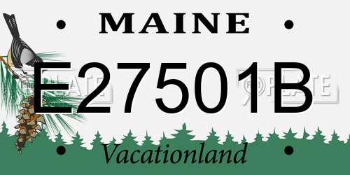 E27501B Maine License Plate