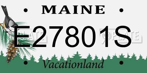 E27801S Maine License Plate