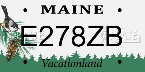 E278ZB Maine License Plate