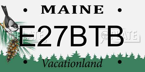 E27BTB Maine License Plate