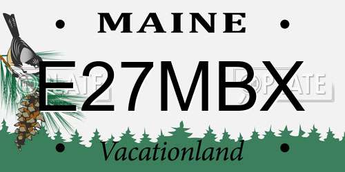E27MBX Maine License Plate