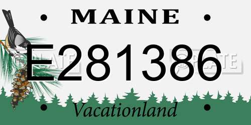 E281386 Maine License Plate