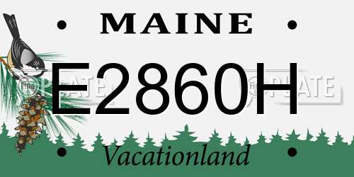 E2860H Maine License Plate