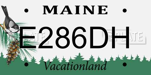 E286DH Maine License Plate