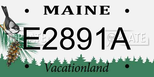 E2891A Maine License Plate