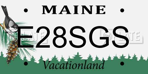 E28SGS Maine License Plate
