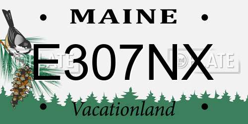 E307NX Maine License Plate