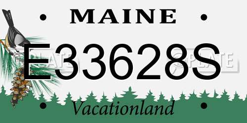 E33628S Maine License Plate