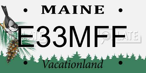 E33MFF Maine License Plate