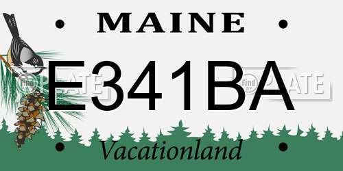 E341BA Maine License Plate