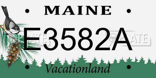 E3582A Maine License Plate