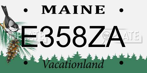 E358ZA Maine License Plate