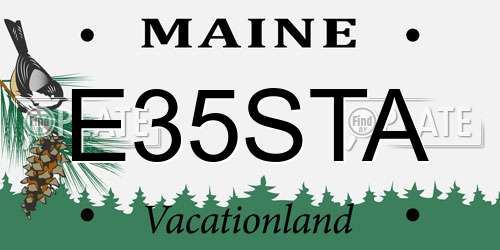 E35STA Maine License Plate