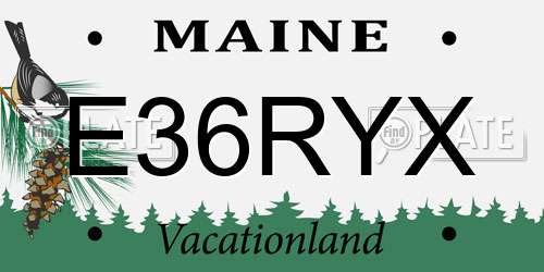 E36RYX Maine License Plate