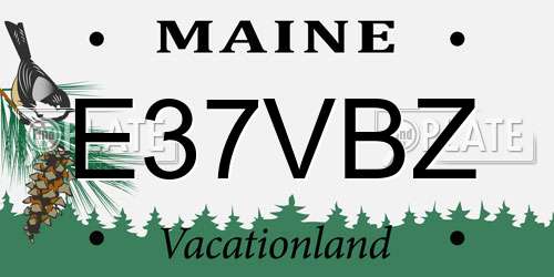 E37VBZ Maine License Plate